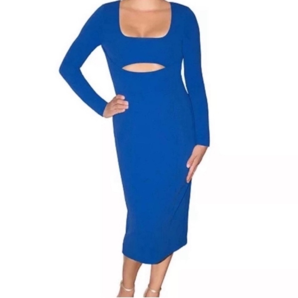 RACHEL Rachel Roy Blue Cutout Midi Dress​​​‎